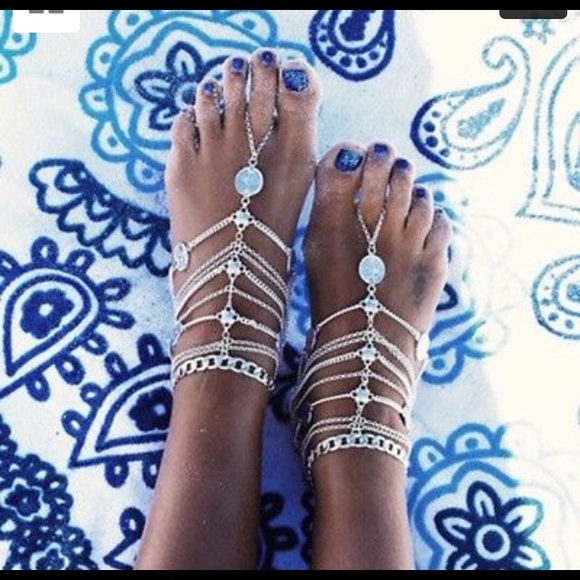 Vintage boho beach sandal foot&ankle chain - Picture 5 of 8